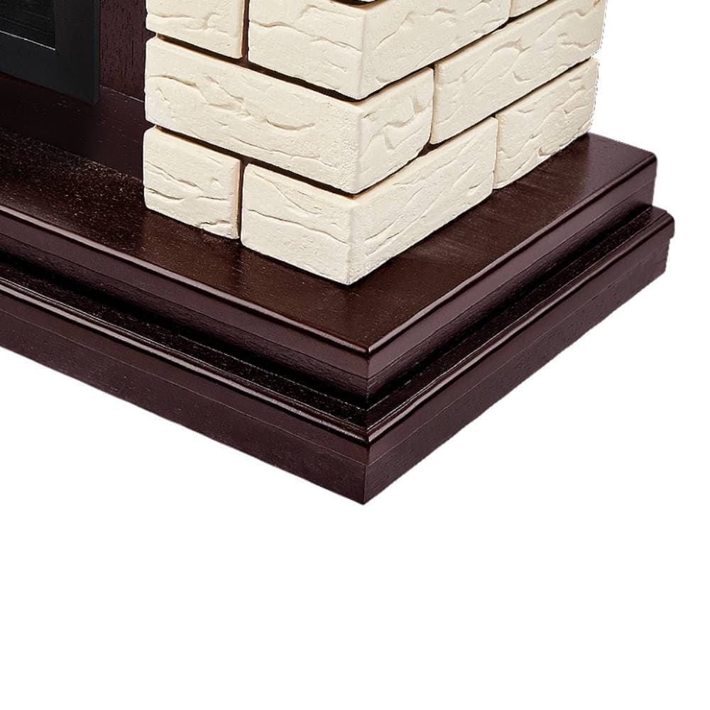 Каминокомплект: Очаг Electrolux EFP/P-3020LS N, портал Bricks 30 камень бежевый, шпон темный дуб — фото 6