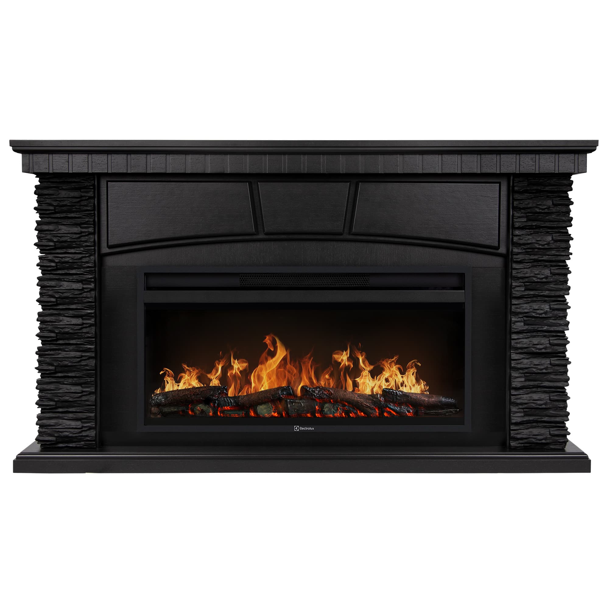 Каминокомплект: Очаг Electrolux EFP/P-3620LS, портал Porto 42/40/36 камень чер. шп. венге — фото 2