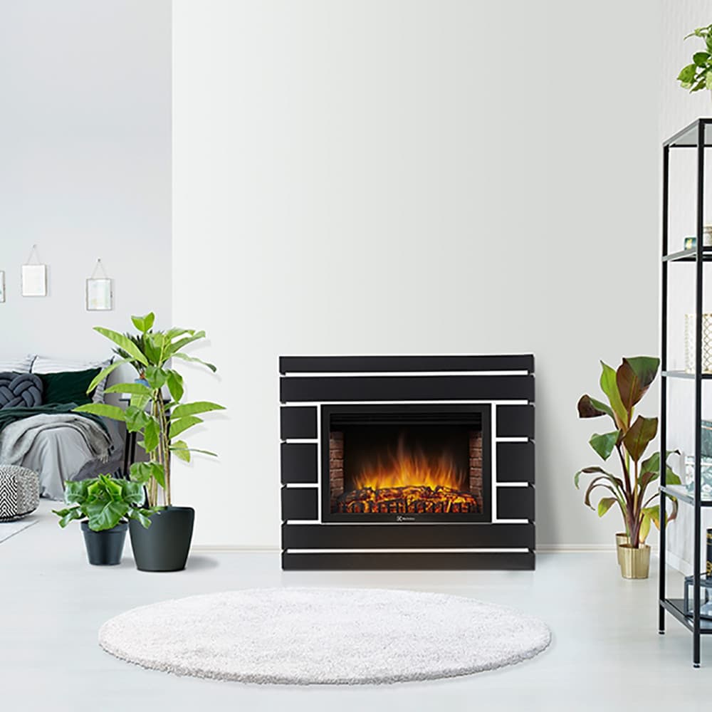 Каминокомплект: Очаг Electrolux EFP/P-3020LS N, портал Moderno 30 шпон чёрный дуб — фото 4
