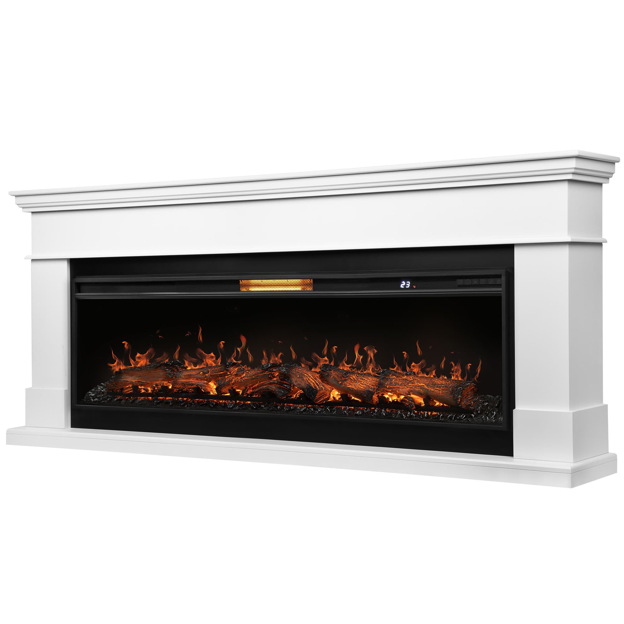 Каминокомплект: Очаг Royal Thermo Aurora RTFP/P-AR60LS, портал California 60 W, белый — фото 1