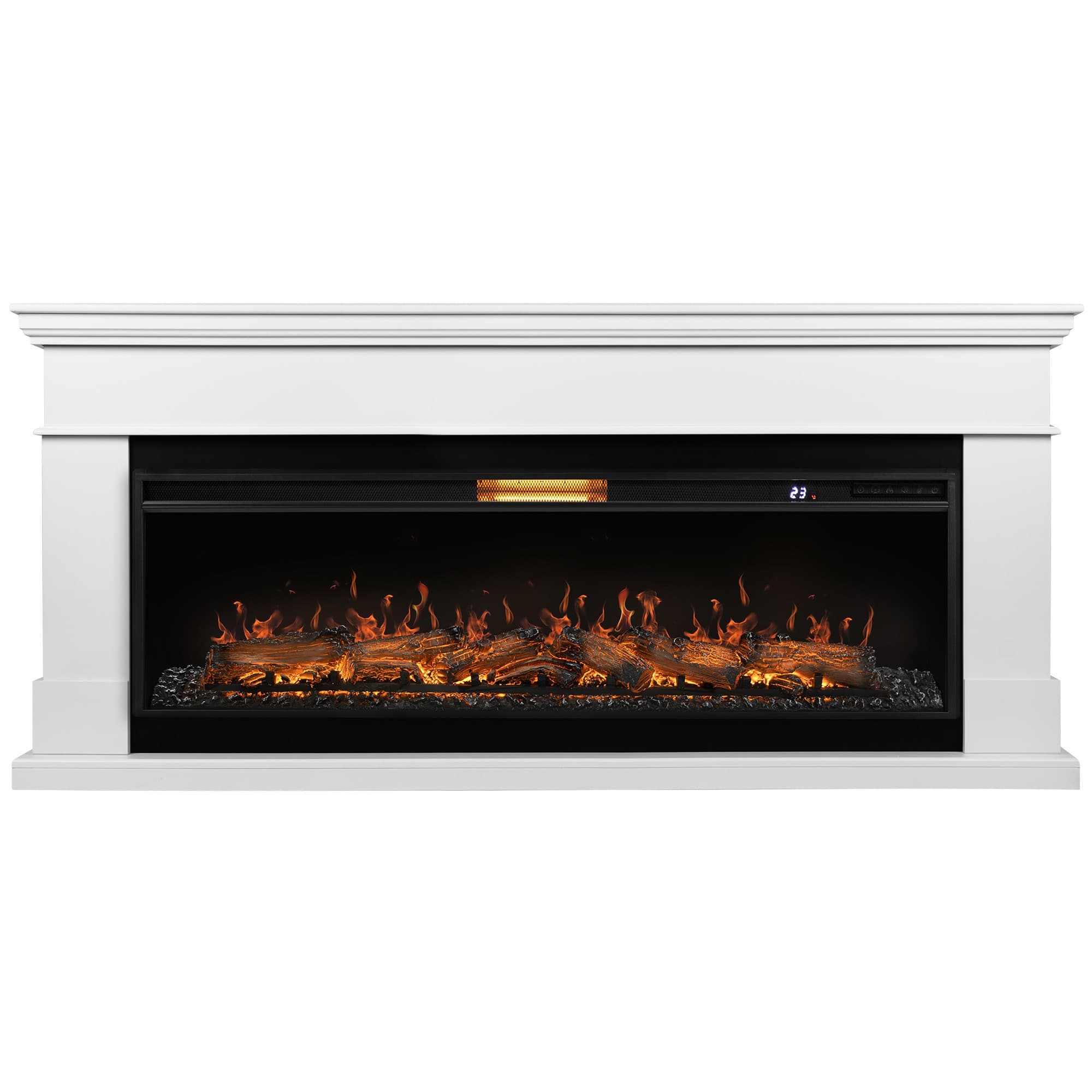 Каминокомплект: Очаг Royal Thermo Aurora RTFP/P-AR60LS, портал California 60 W, белый — фото 2