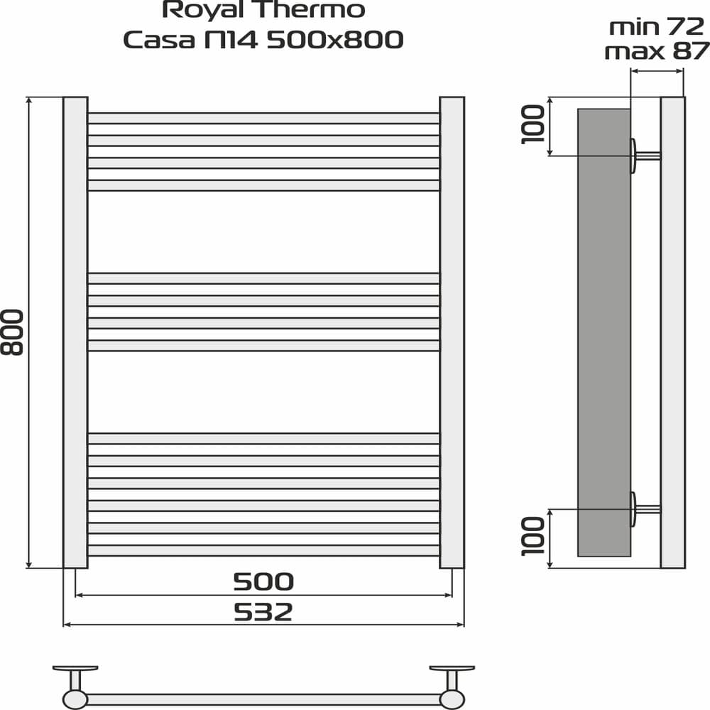 Полотенцесушитель Royal Thermo Casa П14 500х800 белый — фото 4