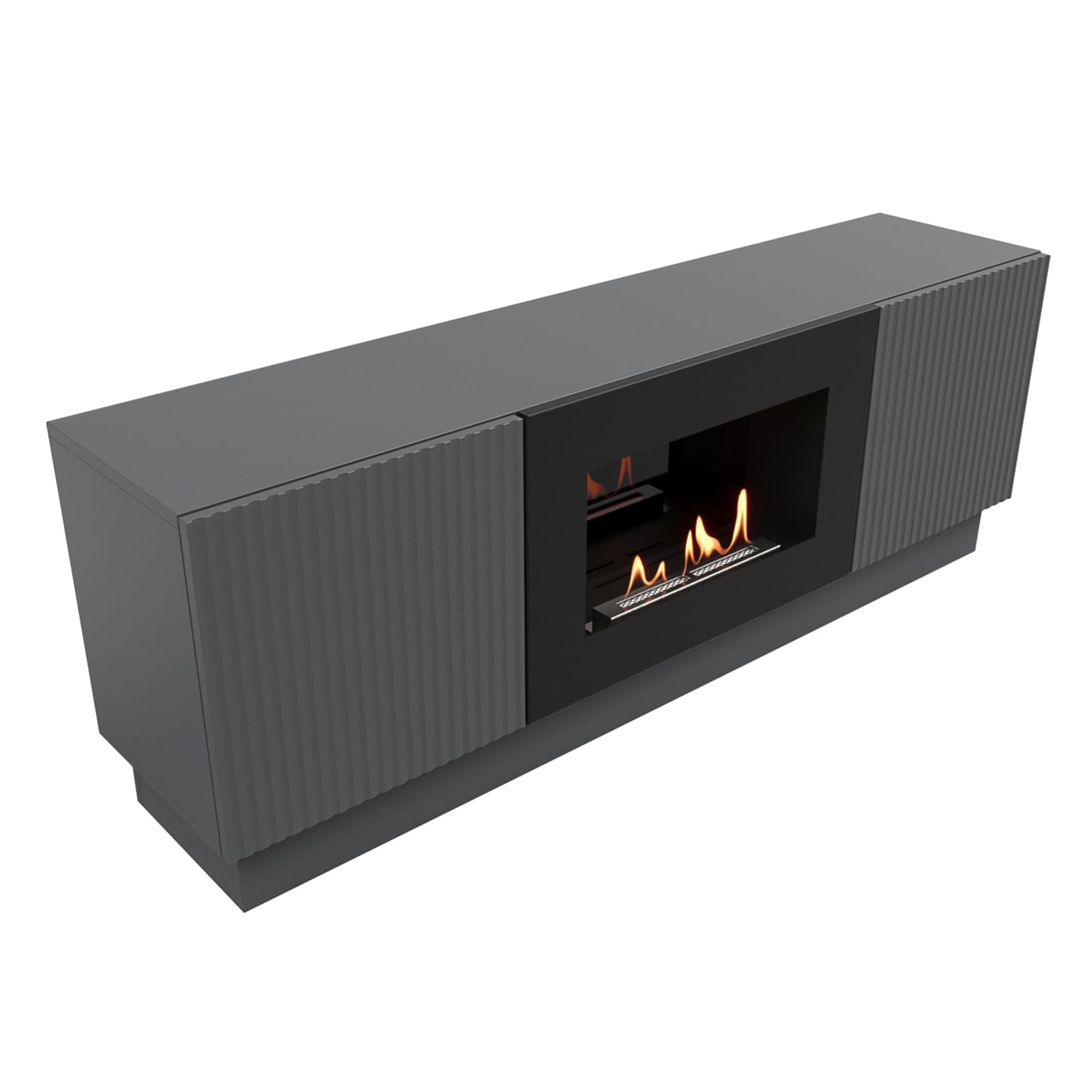 Тумба с биокамином Firelight BFP/P-1400L графит — фото 4
