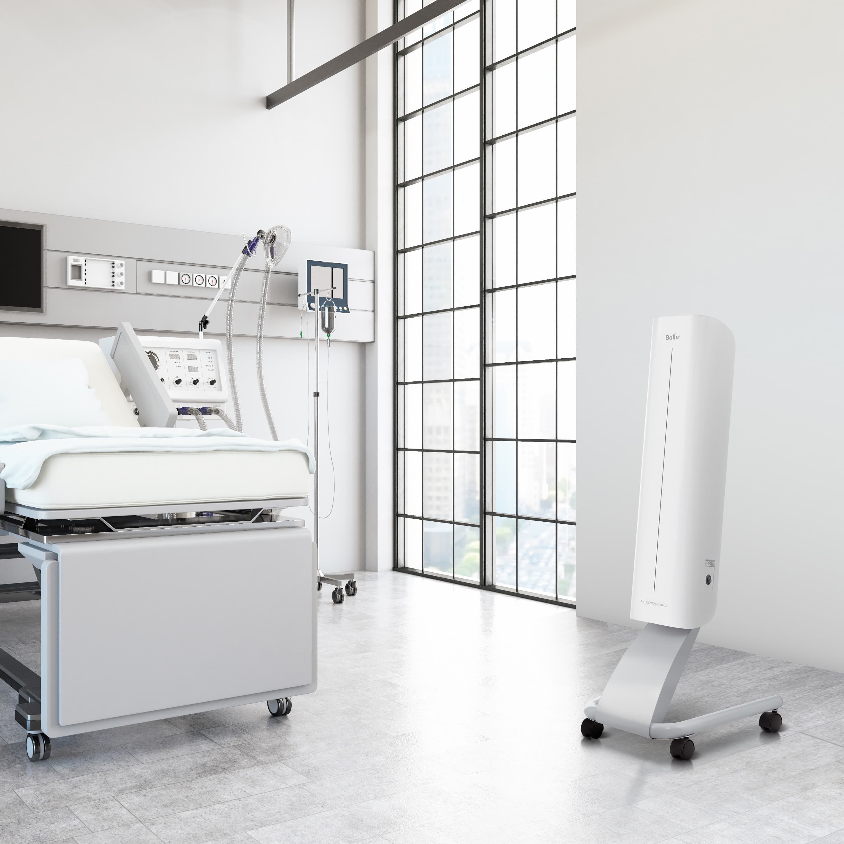 Рециркулятор-обеззараживатель медицинский Ballu DRU-60D WiFi ANTICOVIDgenerator, white — фото 7