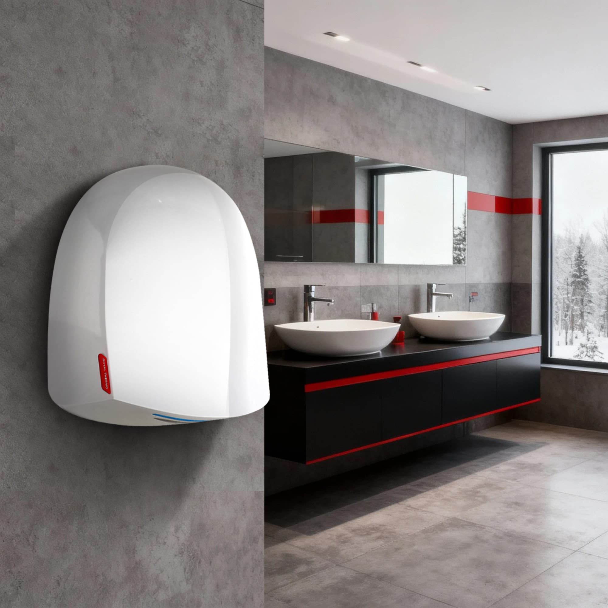 Сушилка для рук электрическая Royal Thermo RTHD-1100 White — фото 11