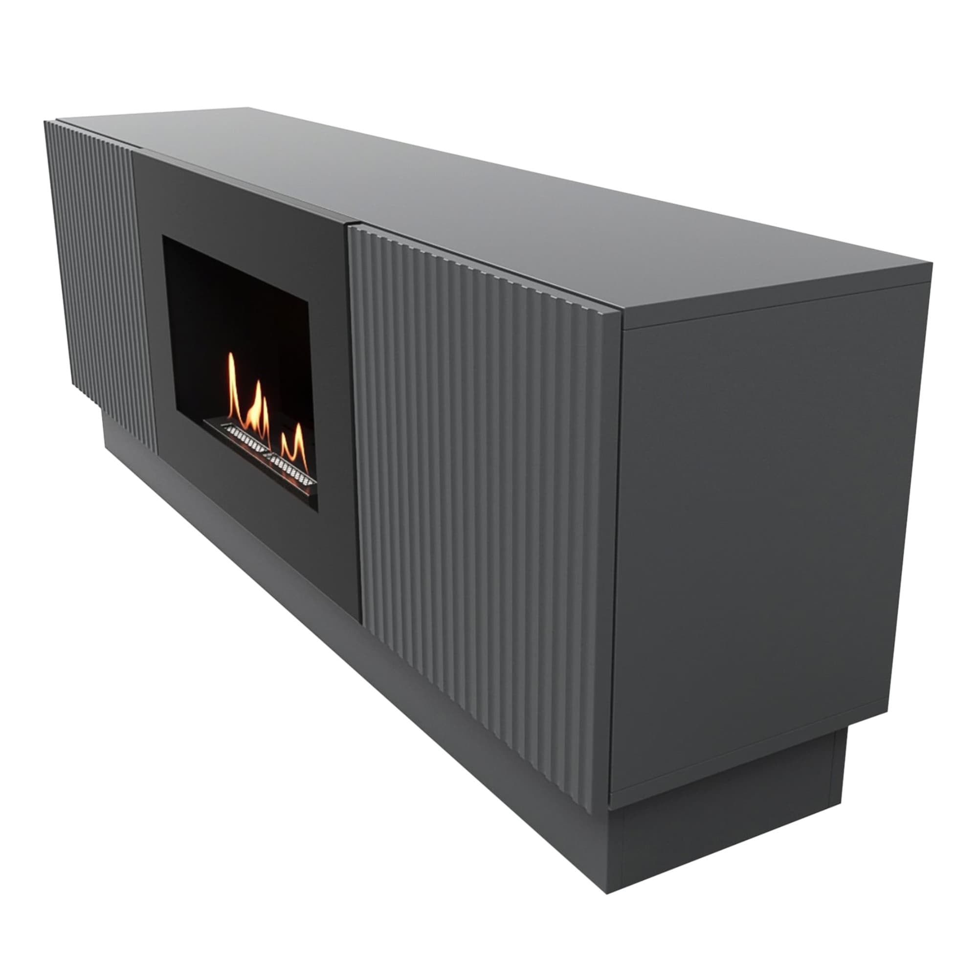 Тумба с биокамином Firelight BFP/P-1400L графит — фото 5