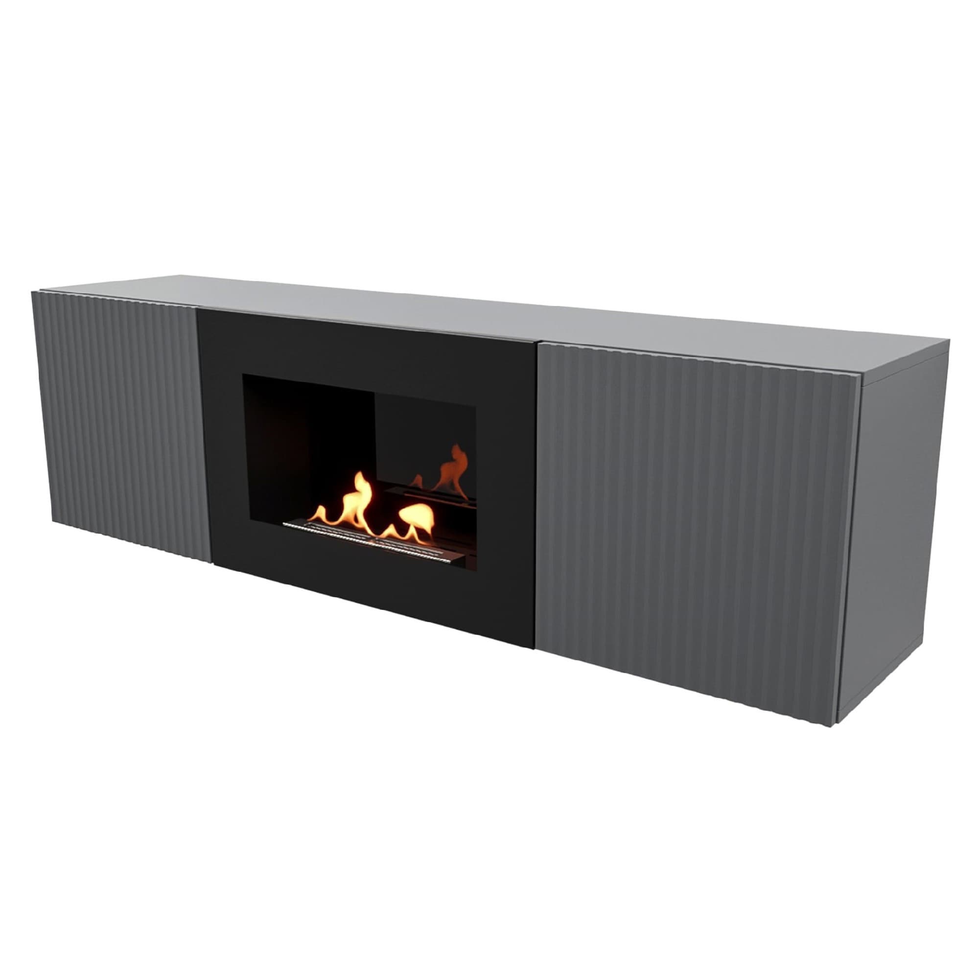 Тумба с биокамином Firelight BFP/P-1400L графит — фото 1