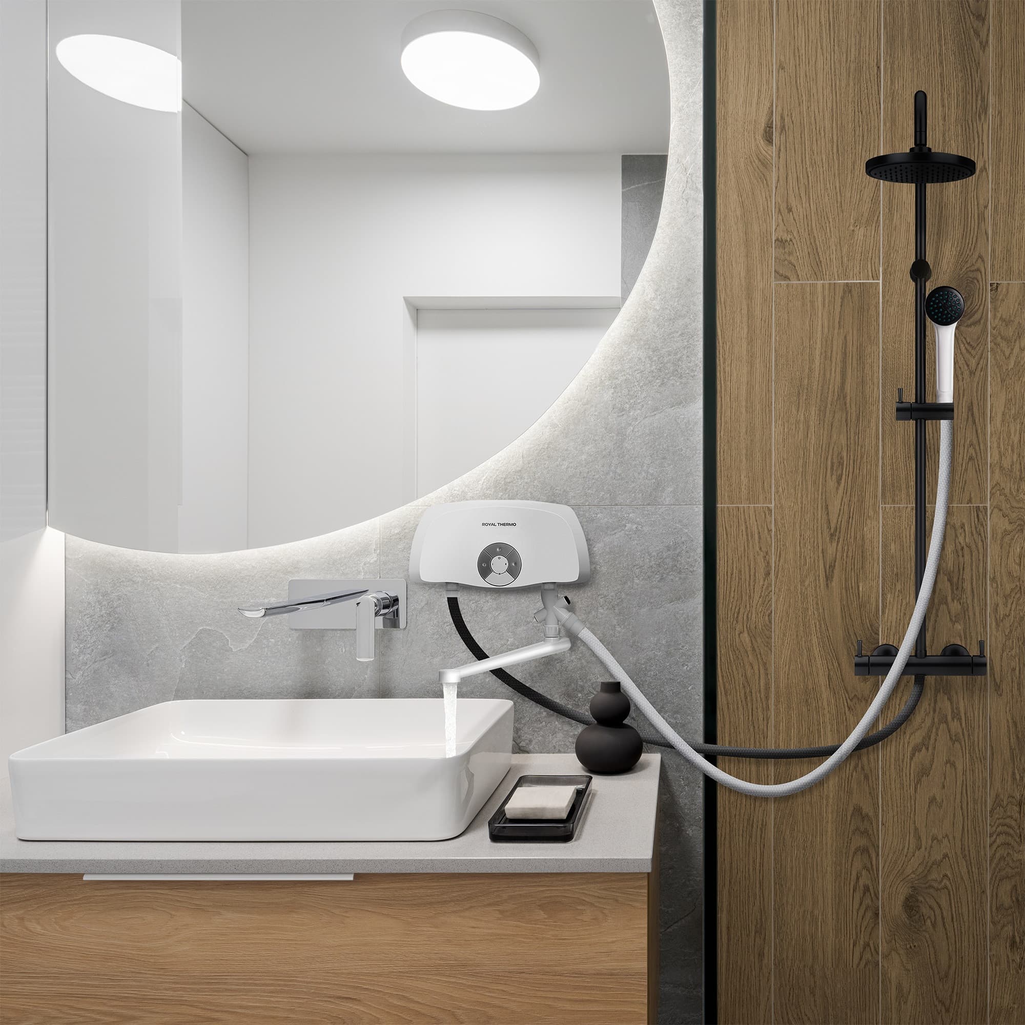 Водонагреватель проточный Royal Thermo SmartFix TS (3,5 kW) - кран+душ — фото 5