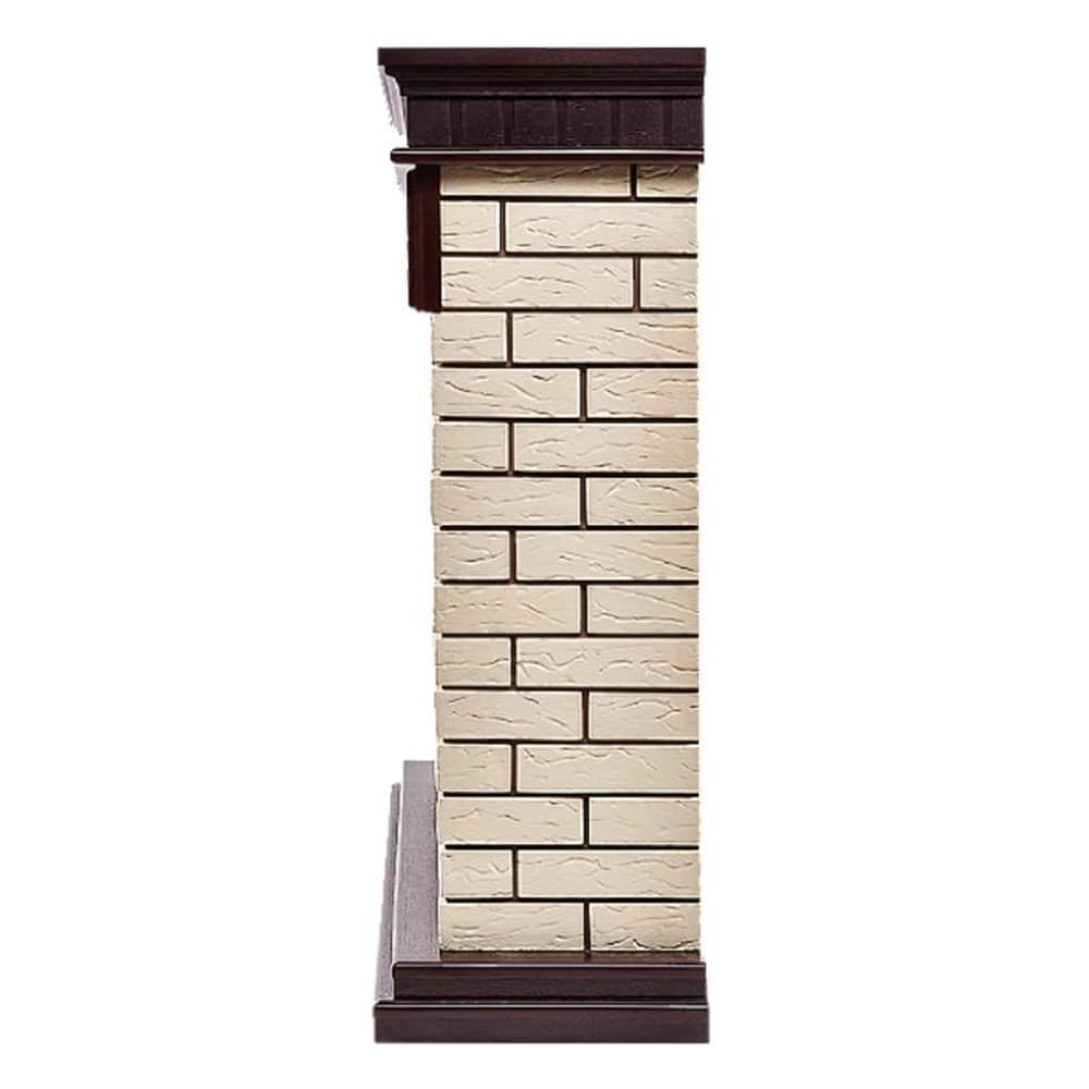 Каминокомплект: Биокамин Firelight BFP/P-2520, портал Bricks 25 камень бежевый, шпон темный дуб — фото 3