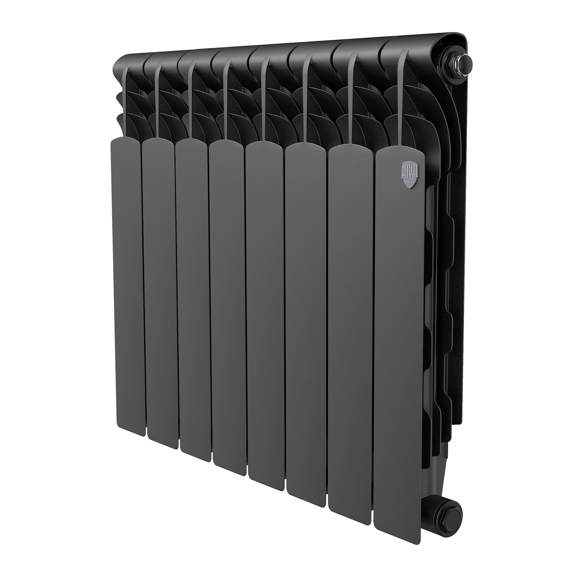 Радиатор биметаллический Royal Thermo Revolution B 500 Чёрный – 10 секц.