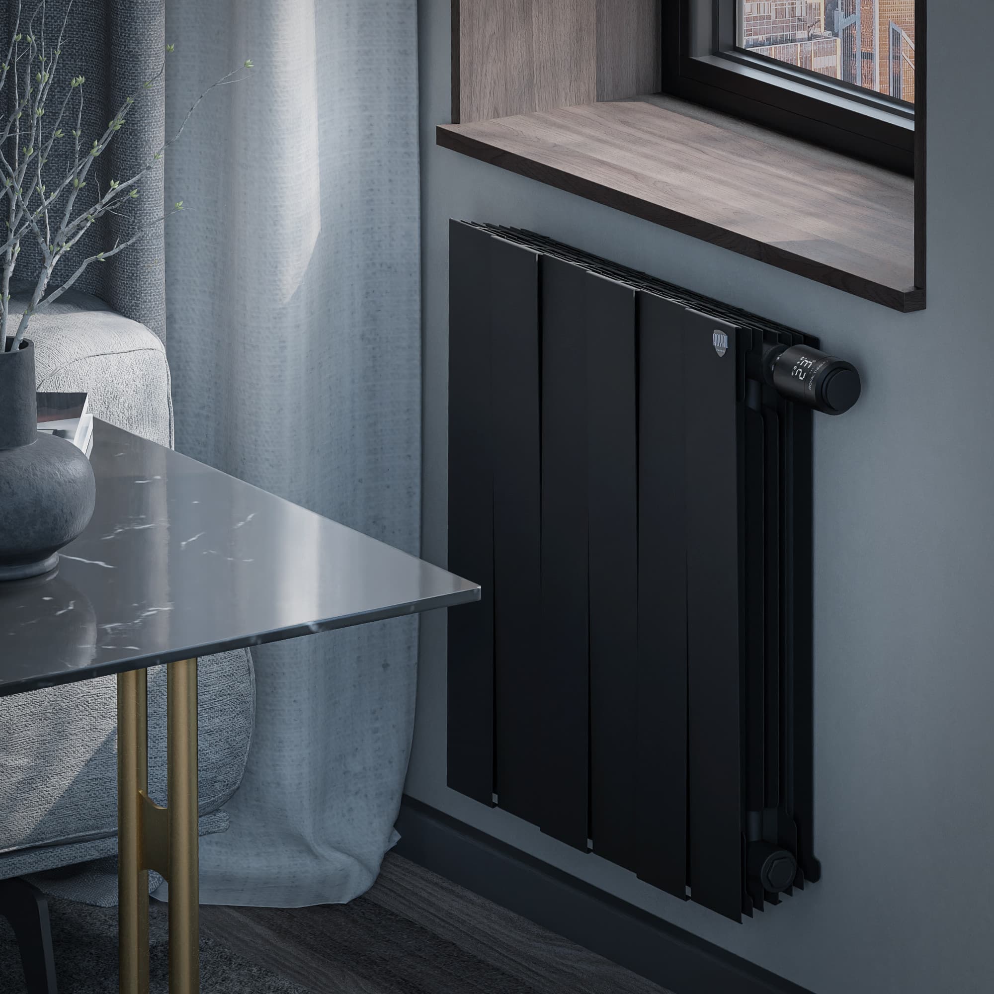 Радиатор Royal Thermo PianoForte 500 Noir Sable VDR80 - 6 секц. — фото 4