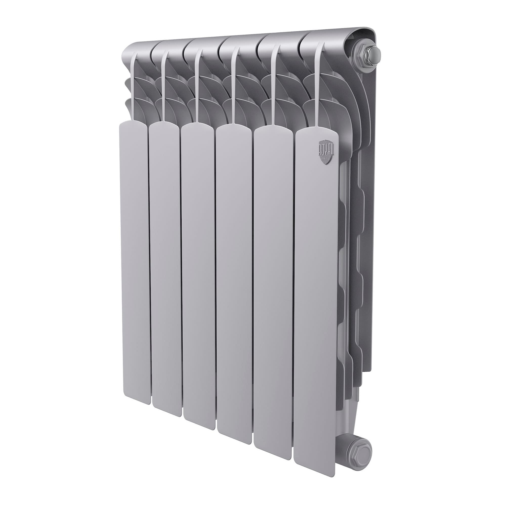 Радиатор биметаллический Royal Thermo Revolution B 500 Серебристый – 6 секц.